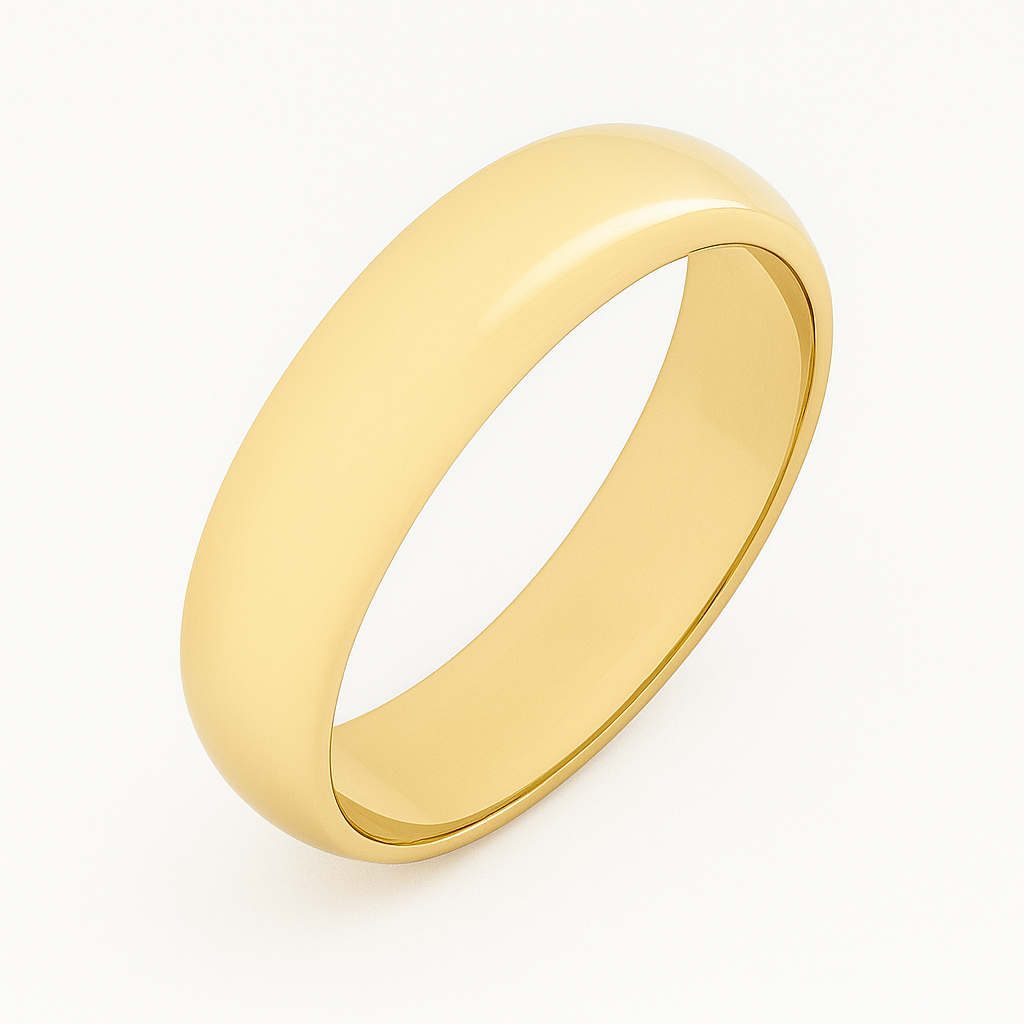 Aliança Abaulada Dluzzi Tradicional 6mm Ouro 18k 750