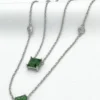 COLAR PEDRAS DUPLAS VERDES - Imagem 2