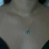 COLAR L CRAVEJADO E PEDRA AZUL