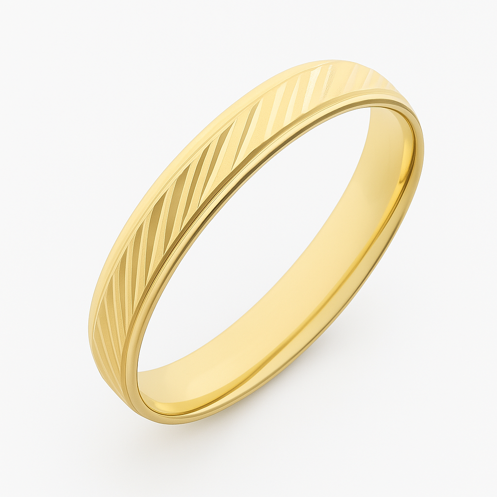 Aliança Dluzzi Frisada 3,1mm Ouro 18k 750
